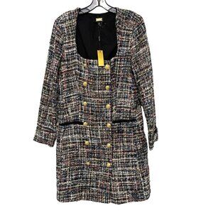 Alexia Admor Tweed Long Sleeve Double-Breasted Dress Size 10 Day to Night NWT